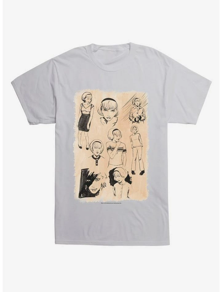 Top 10 π Chilling Adventures Of Sabrina Sketches White T-Shirt β¨ - Image 6