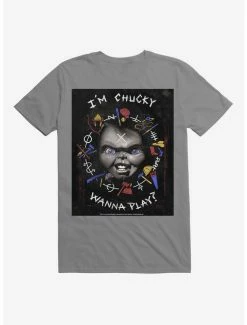 Discount ❤️ Chucky I'm Chucky Wanna Play T-Shirt 🔔