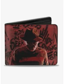 Flash Sale ⭐ A Nightmare On Elm Street Freddy Pose With Quotes Bi-Fold Wallet 👏