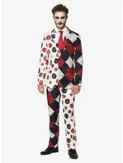 Hot Sale 🔔 Suitmeister Men's 🎃 Halloween Red Clown 🎃 Halloween Suit 🥰