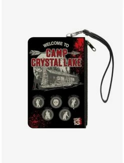 Best Pirce 👏 Friday The 13th Welcome To Camp Crystal Lake Jason Cabin Wallet Canvas Zip Clutch 😍