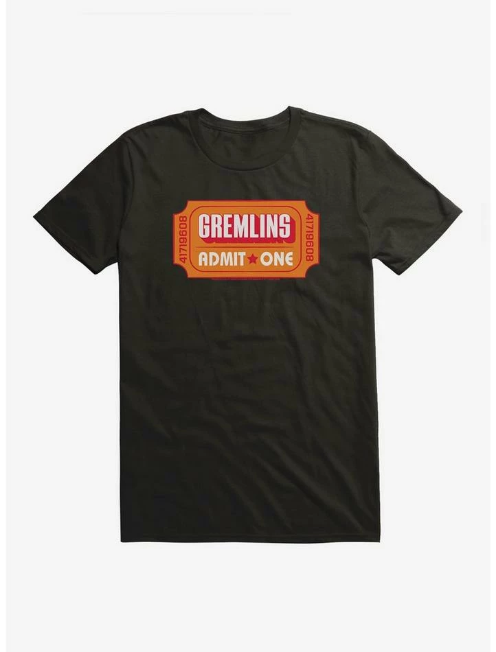 New π Gremlins Movie Ticket Admit One T-Shirt π - Image 2