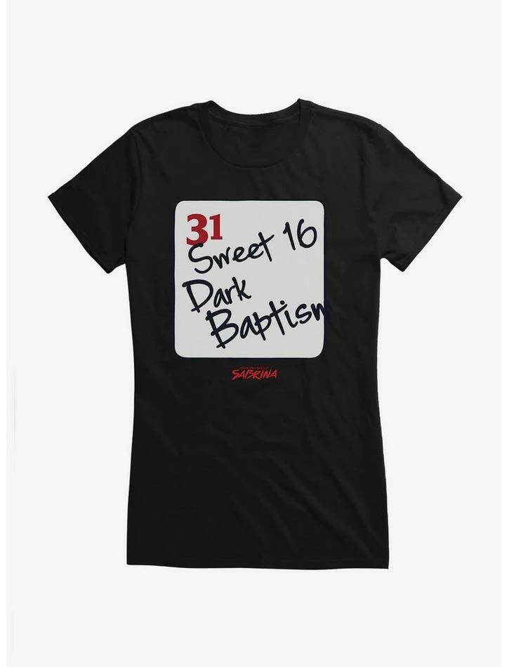 Cheapest π― Chilling Adventures Of Sabrina Dark Baptism Calendar π§ Girls T-Shirt π - Image 2