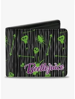 Hot Sale 🔔 Beetlejuice Roach Skull Doodles Bi-fold Wallet ❤️
