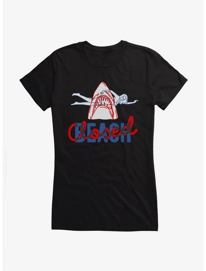 Flash Sale π Jaws Beach Closed π§ Girls T-Shirt β€οΈ - Image 2
