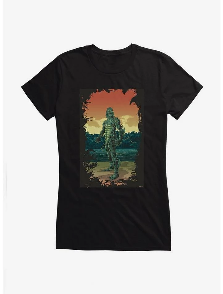 Cheapest π Creature From The Black Lagoon Comic Art Sunset π§ Girls T-Shirt π₯ - Image 2
