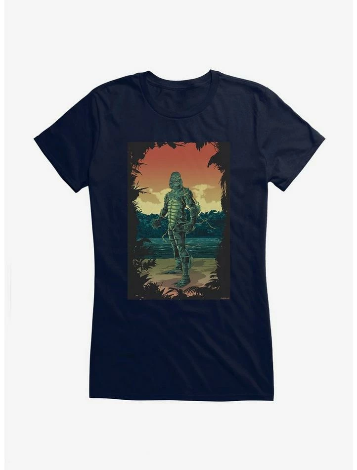 Cheapest π Creature From The Black Lagoon Comic Art Sunset π§ Girls T-Shirt π₯ - Image 4