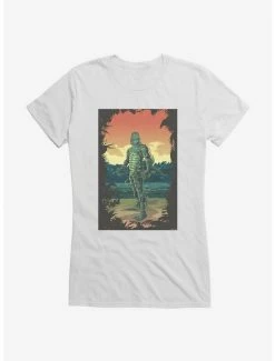 Cheapest 👏 Creature From The Black Lagoon Comic Art Sunset 👧 Girls T-Shirt 🔥
