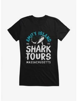 New 🌟 Jaws Amity Island Massachusetts 👧 Girls T-Shirt 🛒