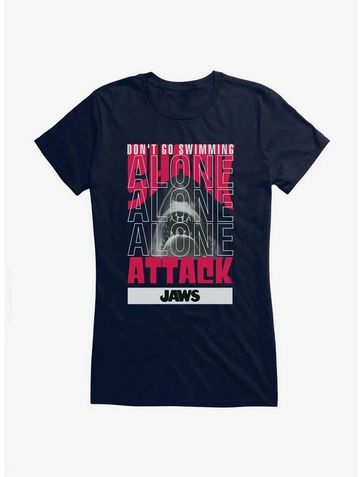 Outlet π Jaws Swimming Alone Stack π§ Girls T-Shirt βοΈ - Image 4