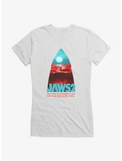 Promo ❤️ Jaws 2 Silhouette Image 👧 Girls T-Shirt 🧨