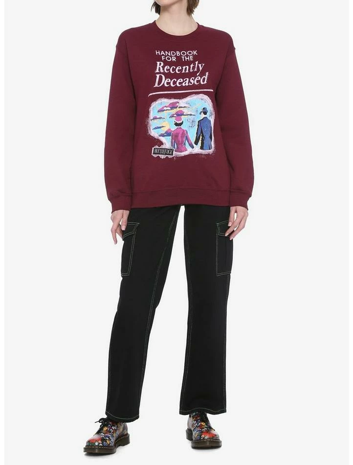 Flash Sale 🤩 Beetlejuice Handbook For The Recently Deceased Maroon 👧 Girls Sweatshirt 👍 - Image 2