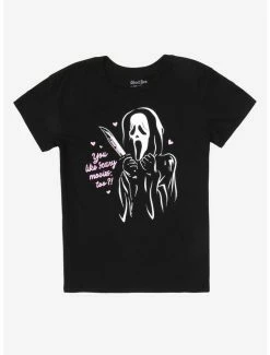 Wholesale 😀 Scream Ghost Face You Like Scary Movies Too? Boyfriend Fit 👧 Girls T-Shirt 😀