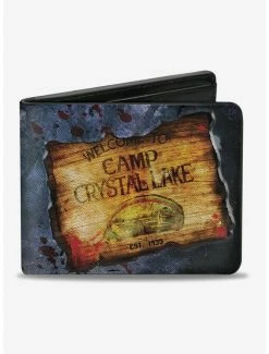 Cheapest ⭐ Friday the 13th Welcome to Camp Crystal Lake Sign Bifold Wallet 🎁