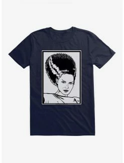 Budget 🔥 Universal Monsters Bride Of Frankenstein Outline Art T-Shirt 🥰