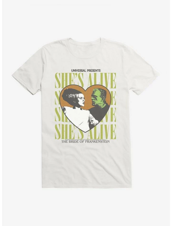Best reviews of 💯 Universal Monsters Bride Of Frankenstein She's Alive T-Shirt ⌛ - Image 3