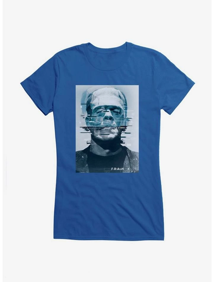 New π Universal Monsters Frankenstein Distorted Face π§ Girls T-Shirt π - Image 5