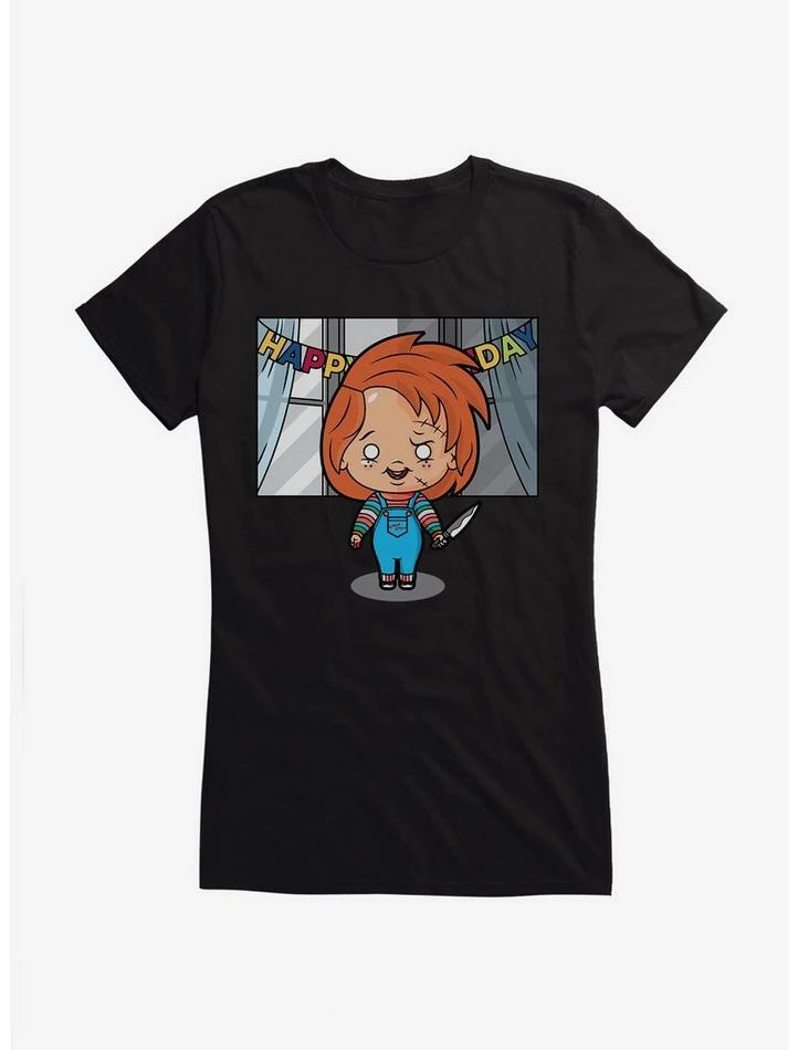 Discount π Chucky Animated π₯³ Birthday π§ Girls T-Shirt β€οΈ - Image 2