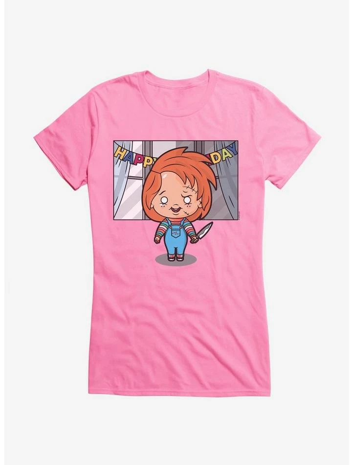 Discount π Chucky Animated π₯³ Birthday π§ Girls T-Shirt β€οΈ - Image 3