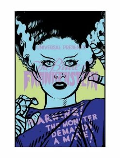 Budget 💯 Universal Monsters The Bride Of Frankenstein Warning! Poster ⌛
