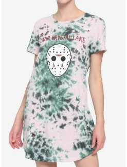 Wholesale π₯° Friday The 13th Camp Crystal Lake Distressed Tie-Dye T-Shirt π Dress π