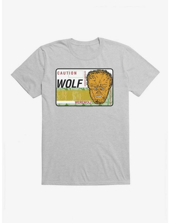 Best Pirce π Universal Monsters The Wolf Man Caution T-Shirt β€οΈ