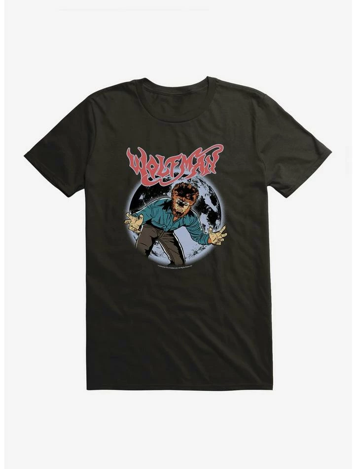 Best deal 𧨠Universal Monsters The Wolf Man Comic Moon T-Shirt π― - Image 2