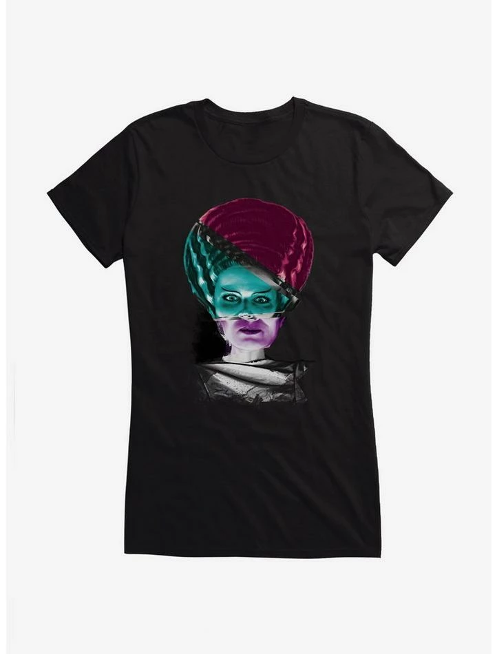 Discount βοΈ Universal Monsters Bride Of Frankenstein Mash Up π§ Girls T-Shirt π - Image 2