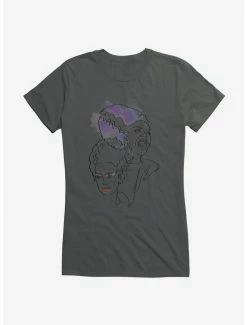 Discount 🎉 Universal Monsters Bride Of Frankenstein Watercolor Split 👧 Girls T-Shirt ✨