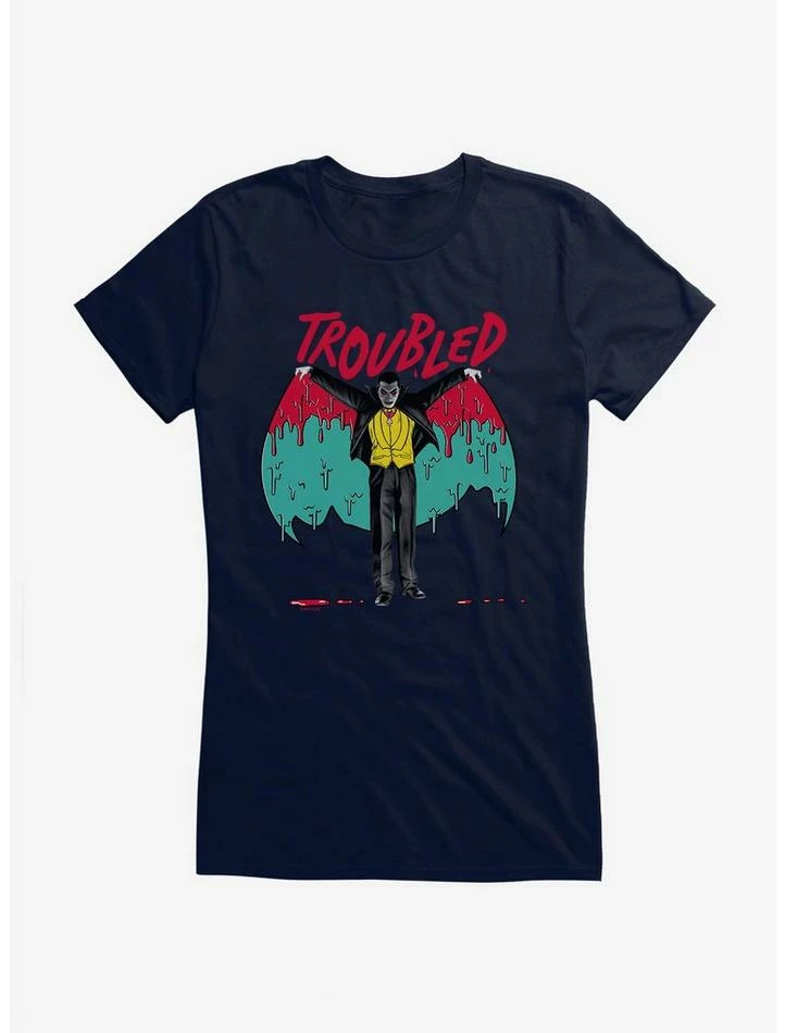 Best Sale π Universal Monsters Dracula Troubled Mash Up π§ Girls T-Shirt π - Image 4