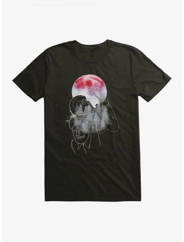 Discount 💯 Universal Monsters The Wolf Man Under The Full Moon Watercolor T-Shirt ❤️ - Image 2