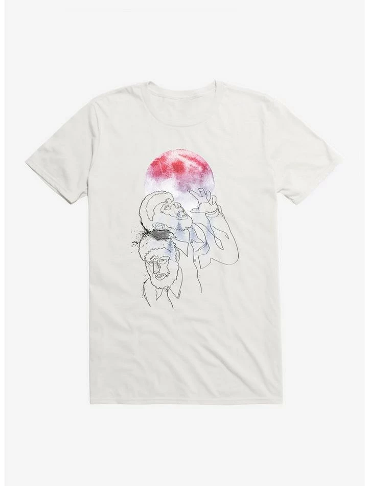 Discount 💯 Universal Monsters The Wolf Man Under The Full Moon Watercolor T-Shirt ❤️ - Image 6