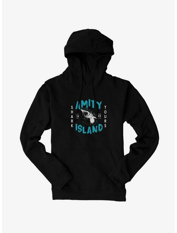 Best Sale π Universal Jaws Amity Island Blue Font Hoodie π - Image 2
