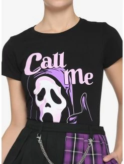 Discount 🎁 Scream Ghost Face Call Me Boyfriend Fit 👧 Girls T-Shirt ✨