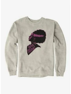 Hot Sale β¨ Universal Monsters Bride Of Frankenstein She's Alive! Side Profile Sweatshirt βοΈ