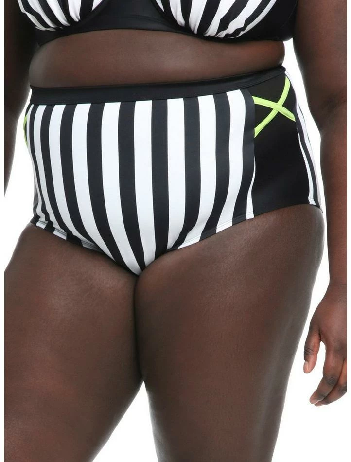 Best deal β€οΈ Beetlejuice Stripe High-Waisted Swim Bottoms Plus Size π - Image 2
