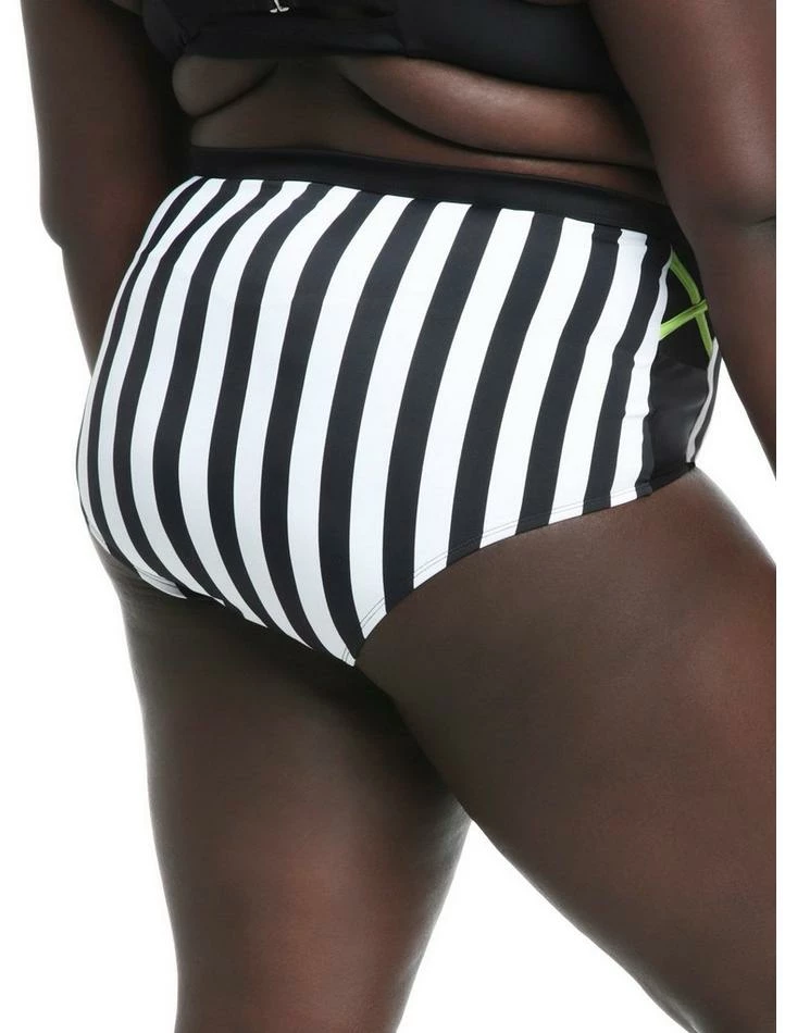 Best deal β€οΈ Beetlejuice Stripe High-Waisted Swim Bottoms Plus Size π - Image 3