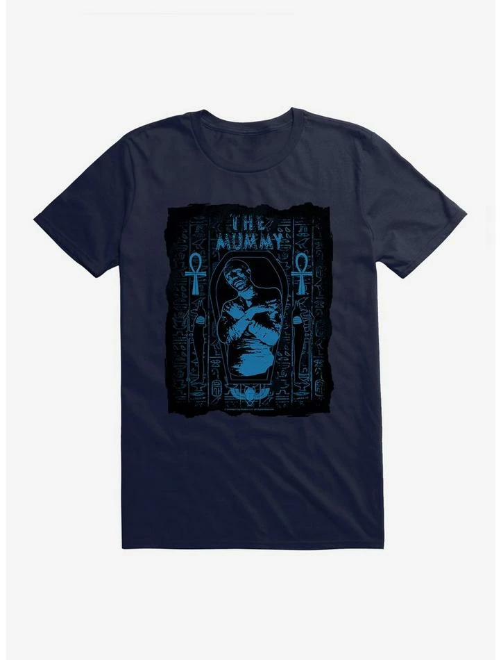 New π― Universal Monsters The Mummy Blue Tint Poster T-Shirt π - Image 3
