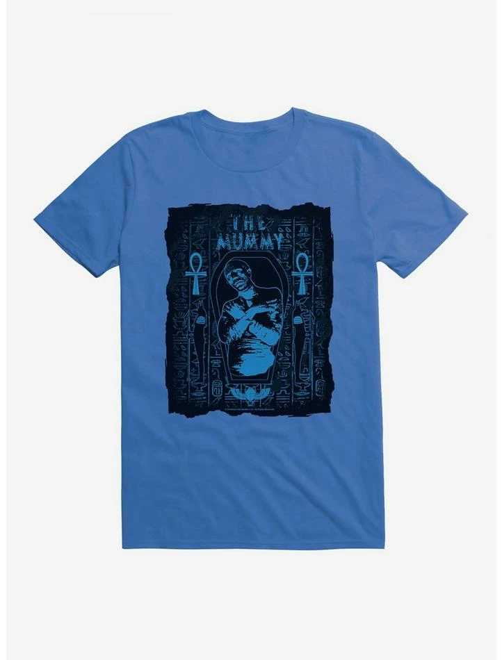 New π― Universal Monsters The Mummy Blue Tint Poster T-Shirt π - Image 4