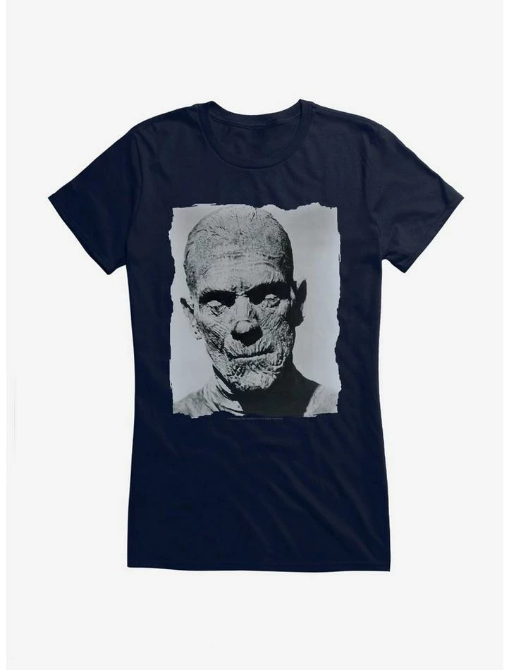 Discount π₯ Universal Monsters The Mummy Vintage Black & White Portrait π§ Girls T-Shirt β - Image 4