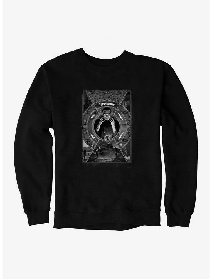 New π Frankenstein Black & White Poster Sweatshirt π