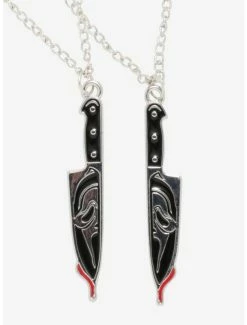 Best Pirce ✔️ Scream Ghost Face Knife Best Friend Necklace Set 🥰