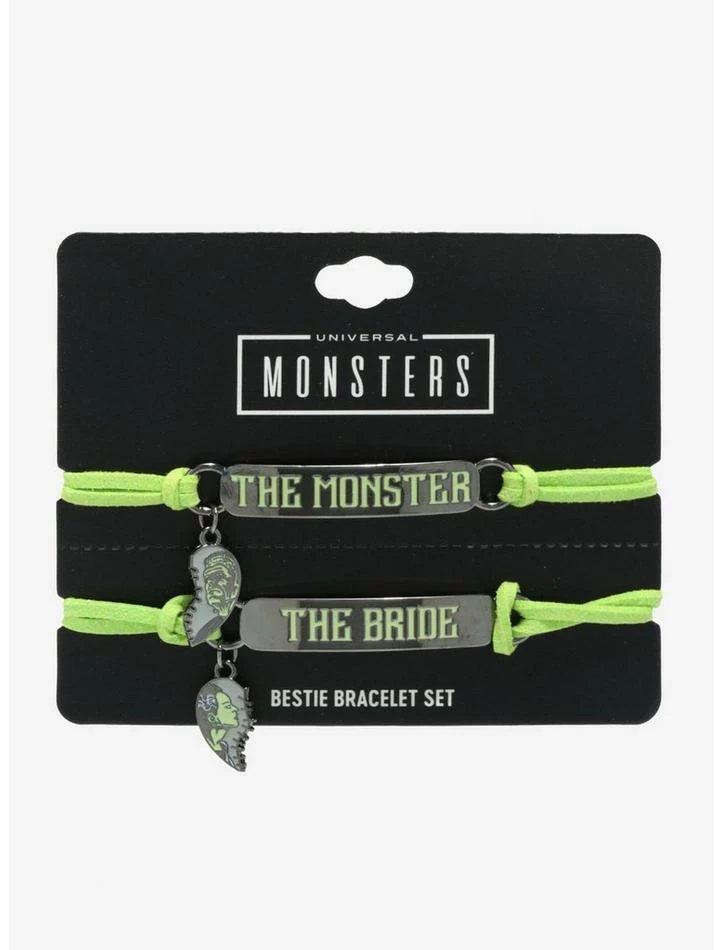 Budget π₯ Universal Monsters The Bride Of Frankenstein Broken Heart Best Friend Cord Bracelet Set β¨ - Image 2