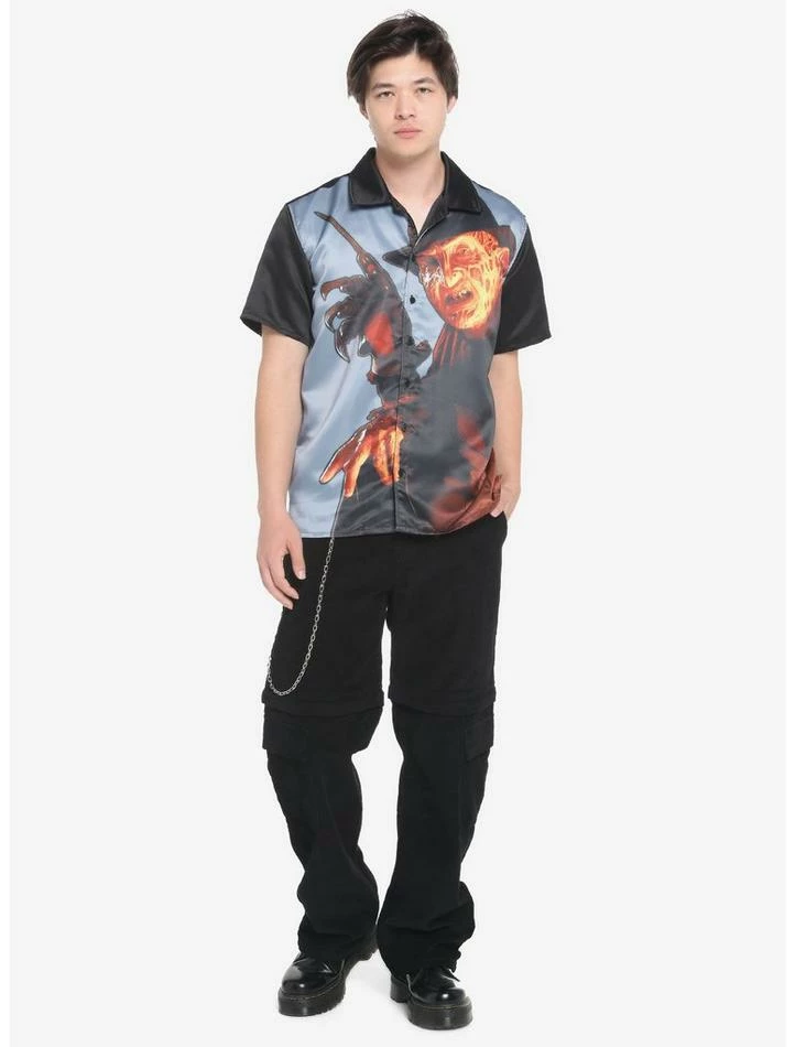 Deals 𧨠Freddy Vs. Jason Freddy Sublimated Woven Button-Up π - Image 2