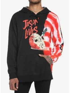 Hot Sale 😍 Friday The 13th Jason Lives Split Tie-Dye Hoodie 🔔