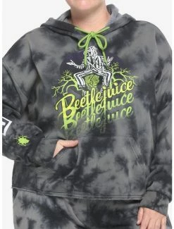 Flash Sale β€οΈ Beetlejuice Icons Wash π§ Girls Crop Hoodie Plus Size β