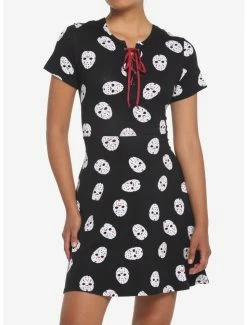 Discount 🎁 Friday The 13th Jason Mask Skater 👗 Dress 🥰