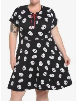New 🎁 Friday The 13th Jason Mask Skater 👗 Dress Plus Size 🛒