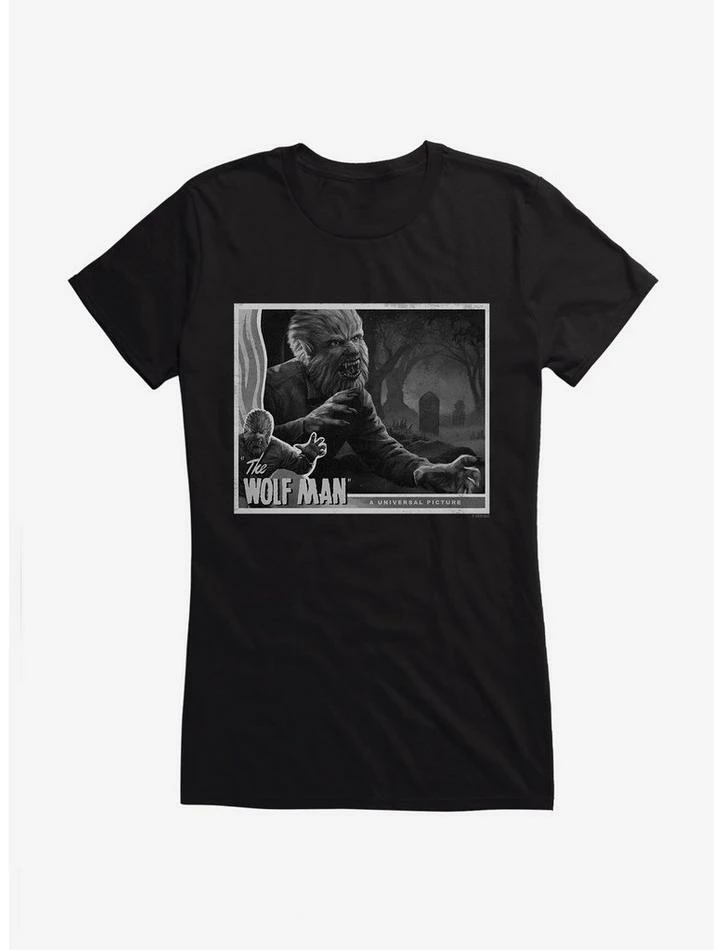 Flash Sale π The Wolf Man Black And White Movie Poster π§ Girls T-Shirt π₯ - Image 8