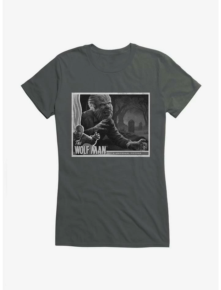 Flash Sale π The Wolf Man Black And White Movie Poster π§ Girls T-Shirt π₯ - Image 3